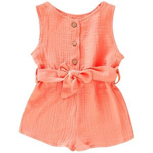 Zomer Baby Baby Jongens & Meisjes Mouwloze Ruches Solid Romper Jumpsuit Kleding