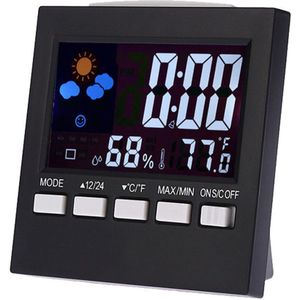 Thermometer Kleur Lcd-scherm Thuis Wekker Temperatuur Vochtigheid Monitor