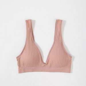 V Vorm Hemdje Vrouwen Mouwloos Katoenen Vest Dames Tank Top Naadloze Basic Gewatteerde Zomer Top