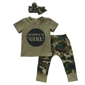 Pasgeboren Peuter Baby Jongen Meisje Camouflage T-shirt Tops Broek Outfits Set Kleding 0-24 M