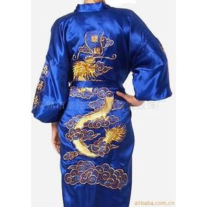 Chinese Traditionele mannen Zijde Satijn Robe Gown Pak Pyjama Sz: M tot 2XL