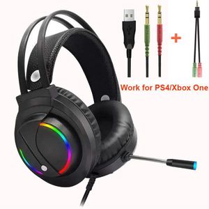 Gaming Hoofdtelefoon Voor Pc Gamer Headset Head-Mounted Met Kleurrijke Verlichting 3.5Mm Plug Voor Pc Computer PS4 Xbox