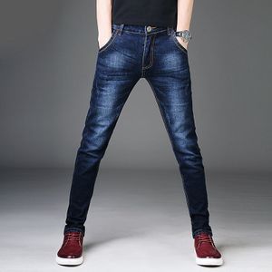 Klassieke Mannen Jeans Broek Regular Fit Blauw Stretch Gewassen Bekrast Denim Broek Mannelijke Plus Size Casual Heren Jeans