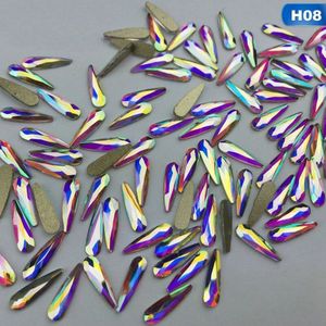 10 Stks/pak Wit Ab Nail Rhinestones Paard Eye/Waterdrop/Crystal Glitter Nail Stones Diy 3d Nail Art decoraties