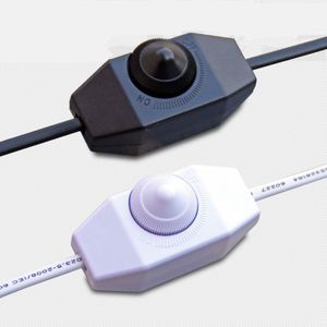 Dimbare Elektriciteit draad Plug 1.8 m Lengte Blcak/Witte Draad Lijn Kabel met Draaibare Dimmer Knop Netsnoer voor tafel Lampen