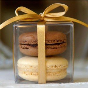 50 stuks clear PVC mini Macaron blister Doos Bitterkoekjes bag opbergdoos pil houder bruiloft kerst verpakking case dozen