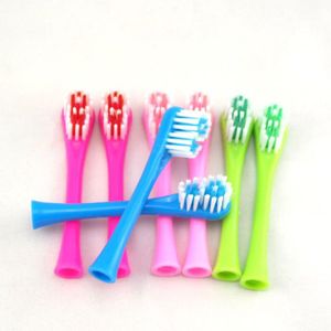 Portable Kinderen Elektrische Tandenborstel Heads 4 Stuks Vervangbare Hoofd Akoestische Golf Elektrische Opzetborstels Cartoon Zachte Haar Kids Toot