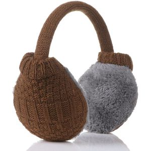 1Pc Winter Warm Gebreide Oorbeschermers Unisex Herfst Afneembare Wasbare Pluizige Oorbeschermers Kinderen Outdoor Oorwarmers Bont Hoofdtelefoon