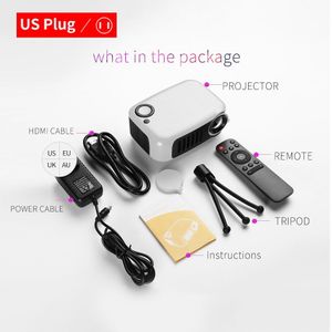 Mini Draagbare Projector 320*240P Ondersteunt 1080P Lcd 50000 Uur Levensduur Lamp Home Theater Video Projector Voor power Bank Eu/Us Plug