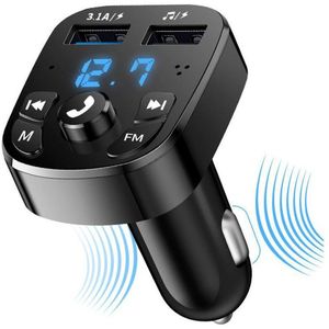 Draadloze Fm-zender Auto Speler Quick Car Charger Kit Met QC3.0 Dual Usb Voltmeter En Aux MP3 Speler