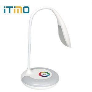 ITimo Oplaadbare USB Opladen Flexibele Boek Leeslamp Tafellamp Oplaadbare Touch Licht LED Bureaulamp Dimbare