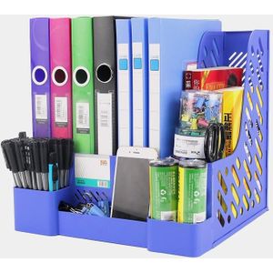 Bijgewerkt 4 Layer PP Klassieke Plastic Bestand Lade Papier Houders Bureau Documenten Organisator Papier Doos Blauw Zwart Ongemonteerd