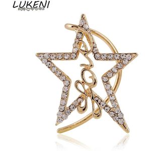 LUKENI 5 stks/partij Sieraden Strass Oorbellen Punk Ster Liefde Oor Manchet Oorbel Jassen geen Doorstoken Voor Vrouwen EJ026