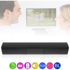 BS-28A Draagbare Vergadering Multifunctionele Bluetooth Soundbar Luidspreker met 2 Volledige Bereik Hoorns Ondersteuning Tf-kaart en fm-functie