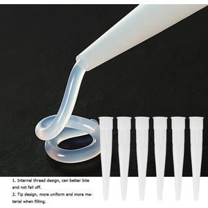 6Pcs Interne Draad Breeuwen Nozzle Plastic Structurele Lijm Mond Epoxy Hars Grouting Gereedschap Voor De Bouw Decor