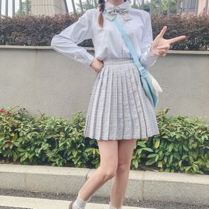 Japanse Jk Uniform Plaid Geplooide Rok Veelzijdige Hoge Taille Een-Lijn Rok Japanse Mode School Meisje uniform
