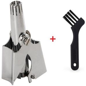 Nose Trimmer Set For Men Stainless Steel Nose Razor Shaver Manual Washable Nose Ear Hair Trimmer With Brush