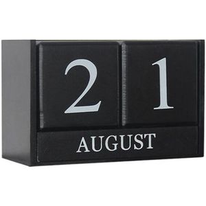 Houten Bureau Blokken Kalender-Perpetual Blok Maand Datum Display Home Office Decoratie