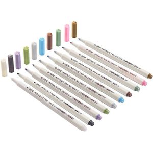 Metallic Kalligrafie Marker Pennen-Set Van 10 Kleuren, Metallic Kleur Schilderen Pen Voor Rock Schilderen, mok , Kaart Maken, Diy