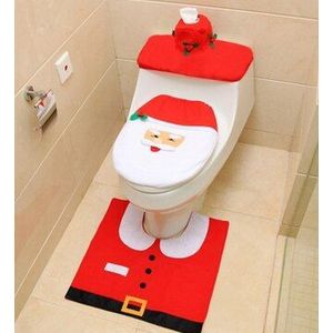 Kerst Toilet Seat Cover Decoratie 3D Kerstman Snowman Herten Elf Toilet Seat Cover + Kleed + Tank Tissue Doos cover Set