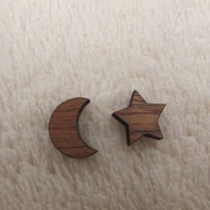 Diy Houten Blanco Tiny Wood Star Moon Cabochon Accessoires Unfinished Rustieke Kralen Voor Earring Stud Maken