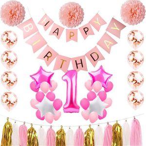 Verjaardagsfeestje Levert Metalen Latex Digit Air Helium Ballonnen Baby Shower Meisje Kroon Gelukkige Verjaardag Brief Celebratio Decoratie