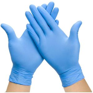 Latex Handschoenen Wegwerp Blauw Antislip Zuur Laboratorium Rubber Latex Handschoenen Huishoudelijke Schoonmaakmiddelen Wegwerp 100/50/20pcs