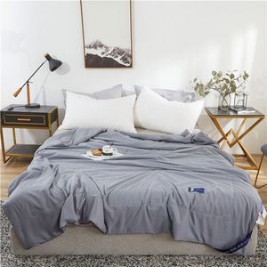 Zomer Cool Fiber Quilt Grijs Airconditioning Dunne Dekbed Plaid Deken Gewatteerde Sprei Voor Dubbele Bed Sprei Bed Cover