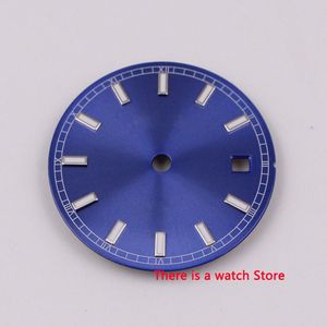 29 Mm Blauw Wijzerplaat Horloge Gezicht Auto Datum Venster Horloge Dial Fit Voor Automatisch Uurwerk Horloge