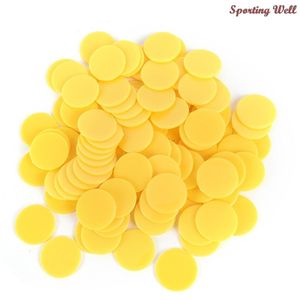 100Pcs 24Mm Professionele Plastic Count Bingo Chips Markers Voor Bingo Spel Kaarten 2Cm 5 Kleuren Rood/geel/Blauw/Groen/Oranje