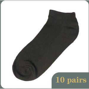 10 Paar Ademende Mannen Sport Sokken Korte Sokjes Mannen Effen Mesh Mannelijke Boot Sokken