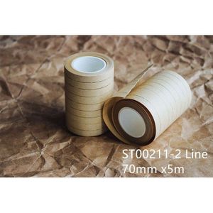 70 Mm X 5 M Vintage Kraft Papier Lijn/Grid/Vierkante Basic Serie Decoratie Tape Diy Dagboek Scrapbooking lifelog Album Afplakband