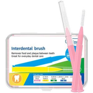 60 Stks/doos 0.6-1.5Mm Volwassenen Interdentale Borstels Schoon Tussen Tanden Floss Kwasten Tandenstoker Tandenborstel Dental Oral Care