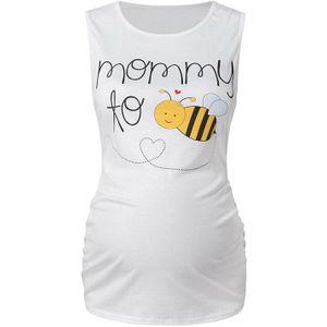 Plus Size Moederschap Tops Vrouwen Zomer Mouwloze Bee Print Kleding Voor Zwangere Casual Vest Zwangerschap Shirt Tee Moederschap Doek