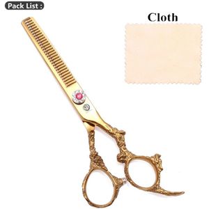 Haar Schaar Regenboog Paarse Draak 6 "Japan 440C 9005 # Kapper Dunner Schaar Kapper Kappers Schaar Haar Snijden Schaar