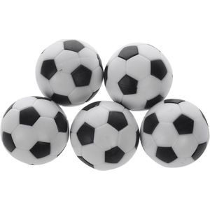 5x Plastic 32Mm Voetbal Indoor Tafel Voetbal Bal Vervangen Zwart + Wit