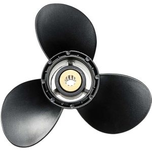 Buitenboordmotor Propeller 58100-93723-019 Voor Suzuki 8-20Hp 9 1/4X9 Aluminium 3 Blade Zwart 10 spline Tand R Rotatie