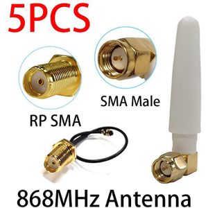 5Pcs 868 Mhz 915Mhz Lora Antenne 2dbi Sma Male Connector Gsm 915 868 Mhz Antena Antenne Waterdicht 21cm RP-SMA/U. Fl Pigtail Kabel