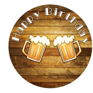 Gelukkige Verjaardag Fotografie Achtergrond Mannen Jongen Mitswa Beer Party Decor Banner Ronde Cirkel Achtergrond Cover Elastische Fotoshoot