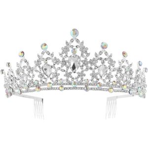 Barokke Royal Queen Gold Wedding Crown Crystal Tiara Hoofdbanden Kleur 40JF