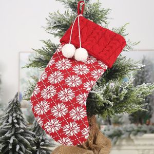 Kerst Gebreide Elanden Kerst Sokken Rode En Witte Wollen Gebreide Sokken Kinderen Bag Kerstboom Hanger