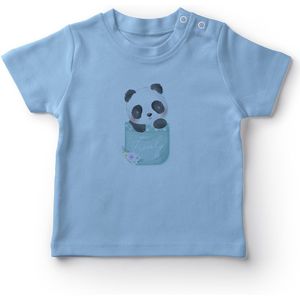 Angemiel Baby Liefde Schattige Panda Jongen Baby T-shirt Blauw