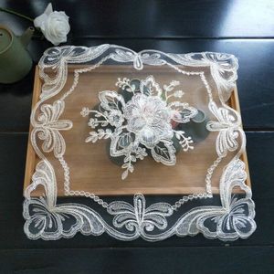 Prachtige Europese stijl Coaster Isolatie Stof Placemat Geborduurde Thee Set Fruitschaal Vaas Pad Eetkamer Salontafel Mat