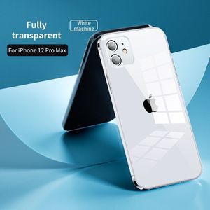 Ihaitun Luxe Glas Case Voor Iphone 12 Pro Max Gevallen Ultra Dunne Transparante Glas Cover Voor Iphone 12 Pro Soft rand