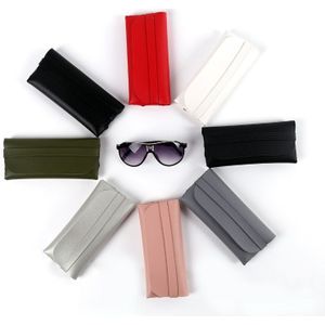Draagbare Zonnebril Leesbril Case Zwart Wit Handgemaakte Pvc Lederen Zonnebril Tas Voor Vrouwen/Mannen Glazen Doos
