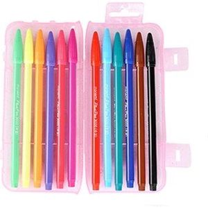 Korea MONAMI 3000 Kleur Gel Pen Aquarel Pen 12/24-kleur Fiber Pennen Set Fijne Lijn Pen 12 /24 PCS