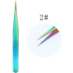 1Pcs Rvs Wimpers Pincet Professionele Voor Wimpers Extension Gold Decor Anti-statische Wimper Tweezer Make-Up Tools