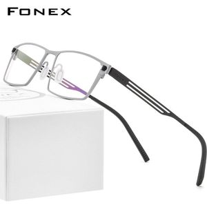 Fonex Pure Titanium Brilmontuur Mannen Recept Vierkante Brillen Frames Vrouwen Bijziendheid Optische Schroefloos Eyewear 8531