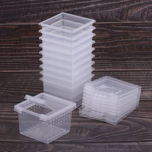 Gratis 10Pcs Voerbox Reptiel Kooi Uitkomen Container Opfok Tank Voor Hagedissen Terrarium Schildpad Spider
