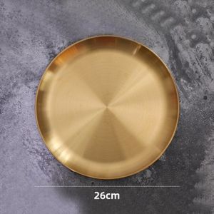 Gouden Ronde Opslag Plaat Sieraden Cosmetica Metalen Pallet Europese Desktop Decoratie Trays Decoratieve